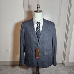 $175 NWT - Perry Ellis 44R Sim Fit Suit Blazer Sport Coat Men Charcoal Gray  NEW